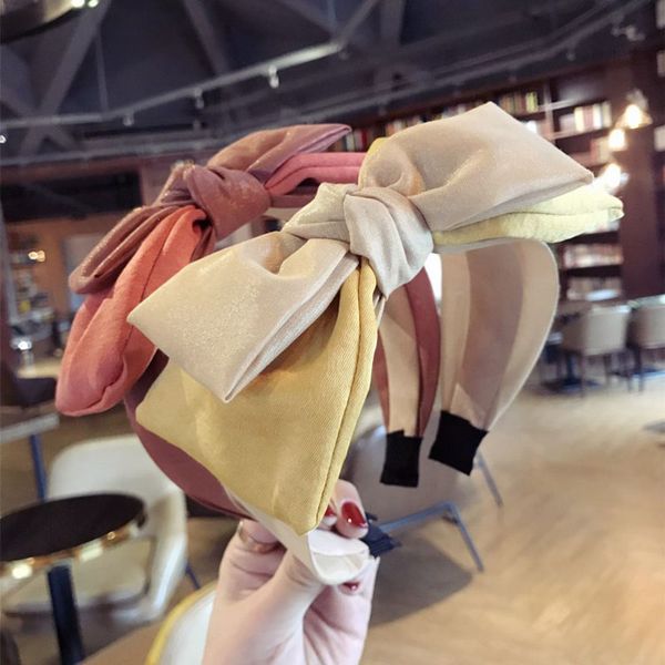 

новый бутик красочные ткани двойной большой бантом hairband для девочек цветок корона руководитель группы обруч мода женские аксессуары для