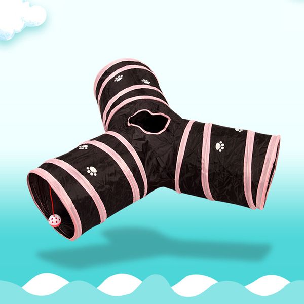 

мода портативный складной y / t shape 3 way pet kitten игра туннель игрушки с подвесной бал обучение supplies