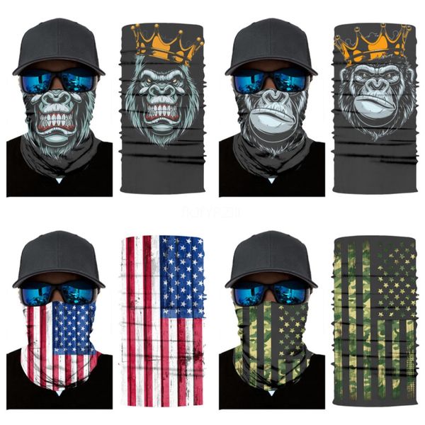 

outdoor sports cycling protective mask neck gaiter biker's tube bandana skull scarf magic head face wristband beanie cap fy70#288, Blue;black