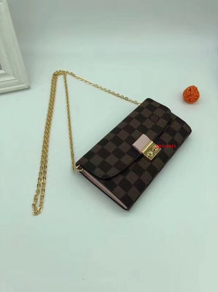 

#63595 натуральная кожа pochette felicie 3шт l бренд v пресбиопический женский кошелек мода цепь сумка pochette держатель мобильной карты ко