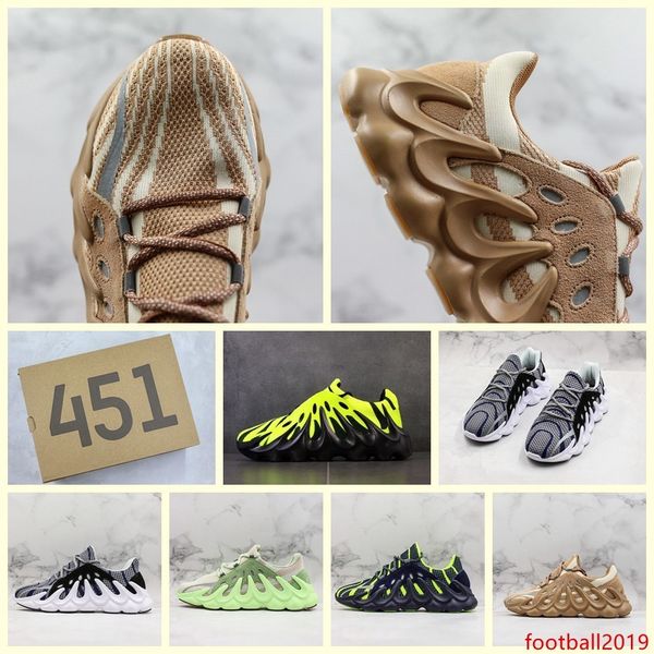 

with box]luxury designer men women zebra brand kanye west 451 og clay static wave runner running shoes 36-45