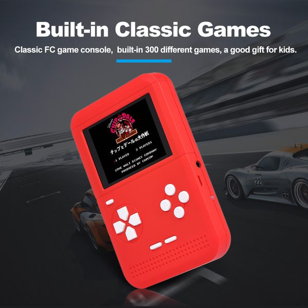 

q1 consoles 300 classic games handheld game console gaming machine dual battery supply av out with 2.6inch screen display