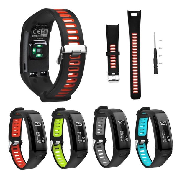 

for garmin vivosmart hr two-tone strap two-tone watchbands bracelet extended version large with screwdriver, Black;brown