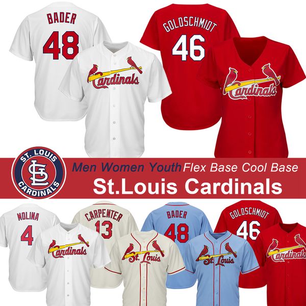 

custom cardinal paul goldschmid jersey yadier molina stan musial harrison bader matt carpenter kolten wong miller baseball jerseys, Blue;black