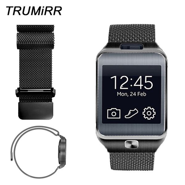 

22mm milanese strap stainless steel watch band bracelet for samsung gear 2 r381 r382 r380 s3 classic frontier watchband belt, Black;brown