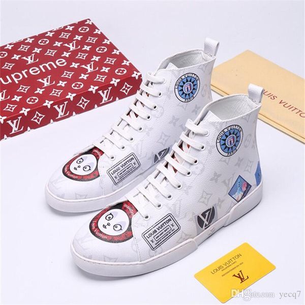 

19ff new spring/summer men casual shoes breathable black high-sneakers lace-up canvas shoes 2019 fashion white men shoes flats madad