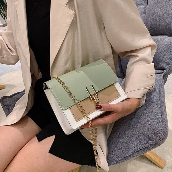 

конструктор british fashion simple small square bag женские сумки 2020 высокого качества pu кожа цепи сумки мобильный телефон плеча
