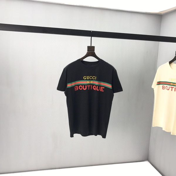 

2020 французская весна и лето последняя высококачественная печать букв футболка повседневная парижская мужская и женская мода дикий черный б, White;black