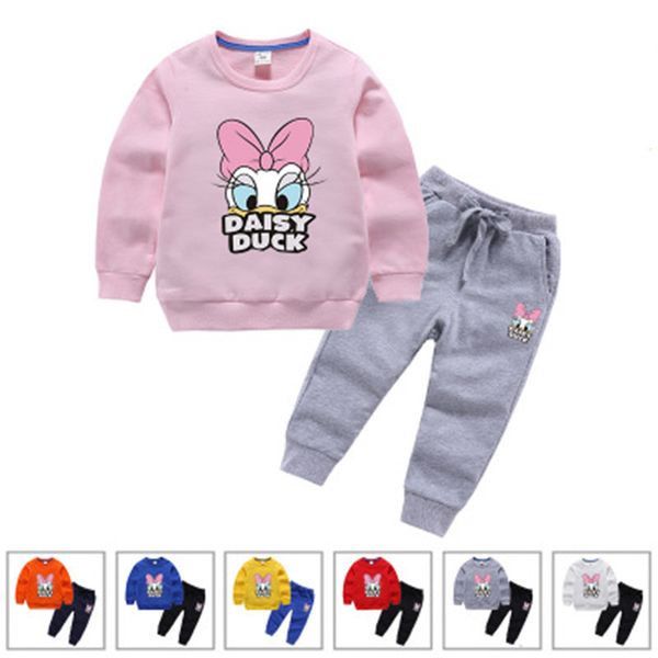 

детская одежда детские мальчики девочки мультфильм одежда наборы из двух частей мультфильм печатных теплые повседневные свитшоты для девочек, White