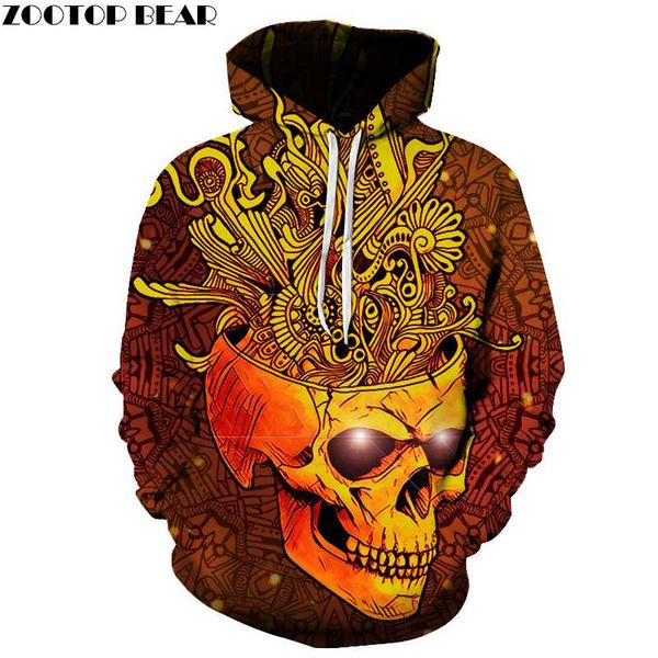 

skull family printed hoodies women men hoody 3d autumn winter sweatshirts pullover tracksuit streetwear coat dropship zooear, Black
