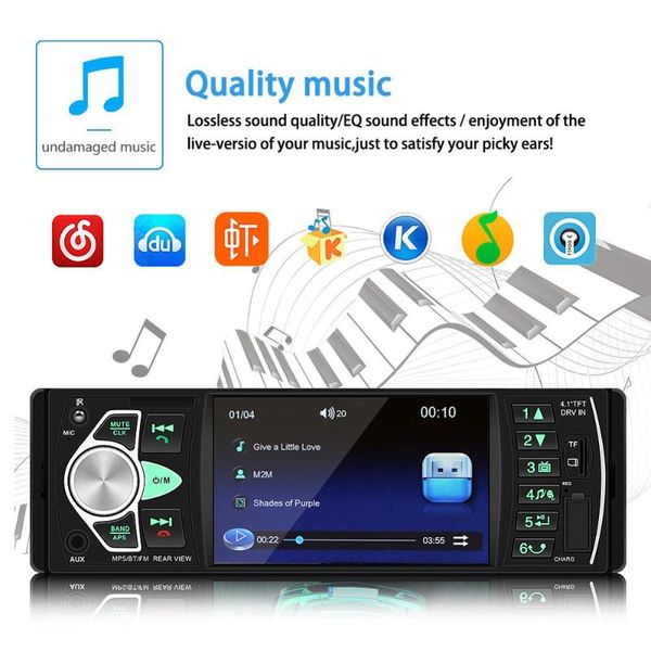 

4.1 дюймов авто радио 4022d 1 din автомагнитолы bluetooth аудио стерео, usb и вход aux fm с дистанционным управлением мр5-плеер автомобиля а