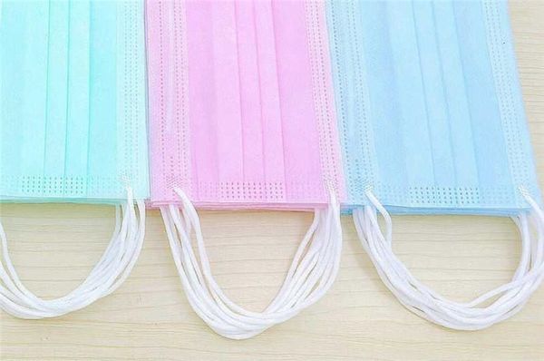 

3 ply breathable and mask pink comfortable for blocking dust air pollution protection face masktification fast fedex shipping