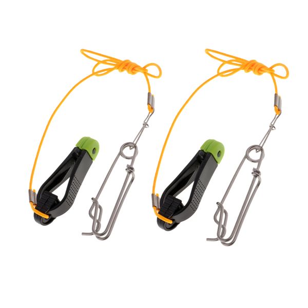 

2pcs power grip plus downrigger line release stacker clips with 42cm leader