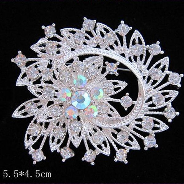 

silver plated alloy rhinestone dress accessories brooch brooch accessories for women's dress suit pin accessories, Gray