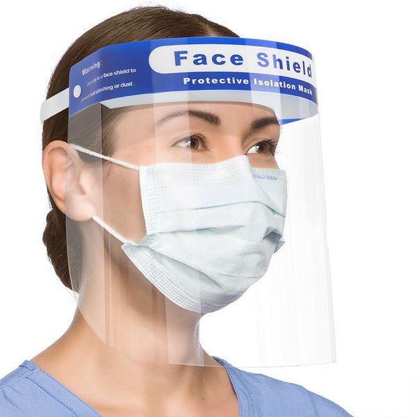 

500pcs safety transparent lens protective full face film cover adjustable shield plastic anti-fog anti-saliva faceshield by dhl ups fedex