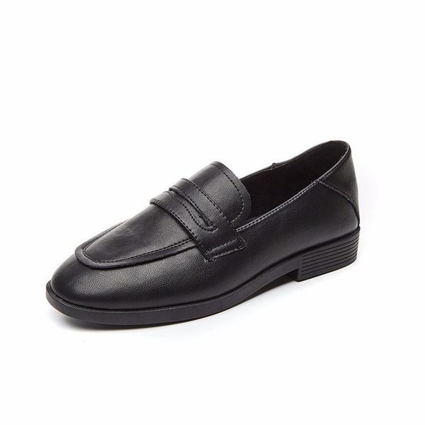 

2020 new women's shoes fashion loafers women's flat shoes soft and comfortable casual single e21-12, Black