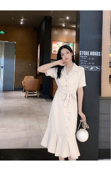 

2020 vestidos femininos primavera verao elegante senhoras entalhadas babados vestidos longos rendas ate arco duplo breated dress, Black;gray