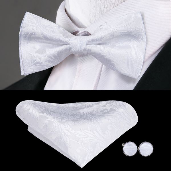 

привет-галстук мода bowties мужчины белые цветочные мужской брак бабочка свадебные галстуки-бабочки с запонки платок бесплатная доставка lh, Black;gray