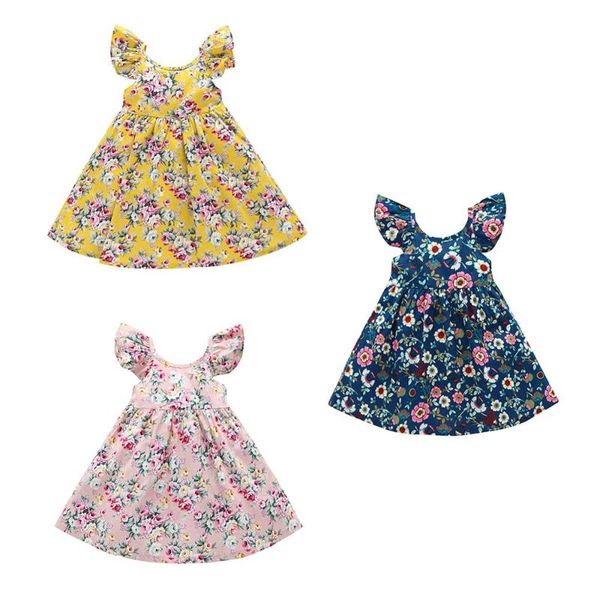

summer baby girl рукавов принцессы цветочные платья малышей платья, Red;yellow