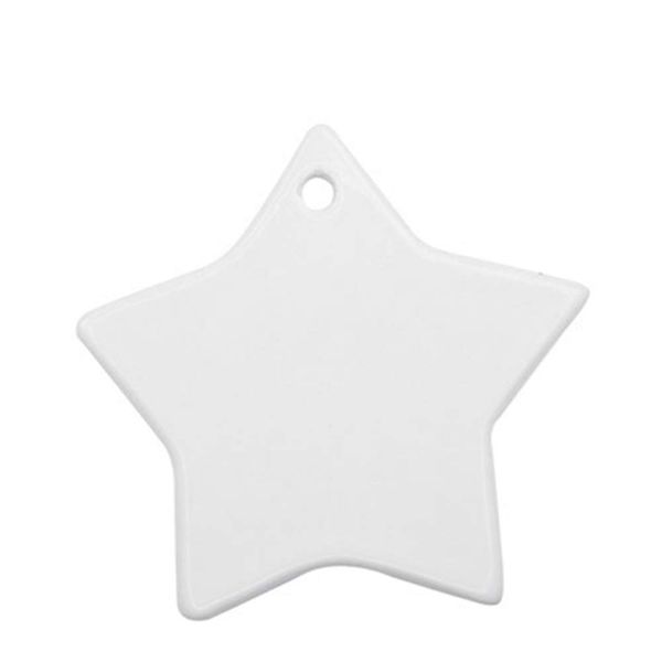 

10 pcs sublimation ceramic ornament christmas tree decor disc ornament for sublimation blanks