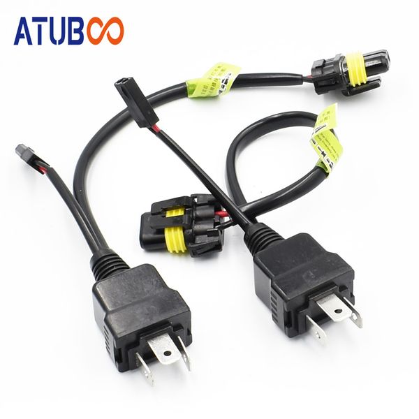 

2pcs/lot 12v/24v h4 wire cable relay harness control cable for h4 hi/lo bi-xenon projector lens hid bulbs wiring controller