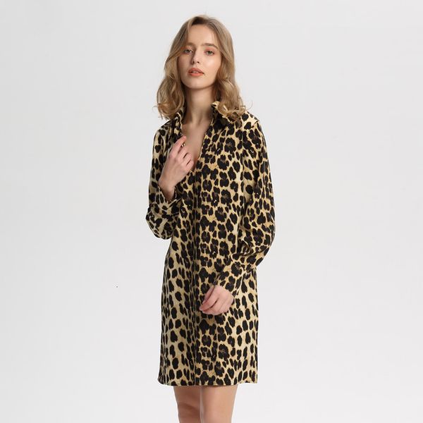 

womens dress ladies dresses leopard v neck dress animal skin pattern long sleeve vintage casual straight dresses qa599 designer clothes, Black;gray