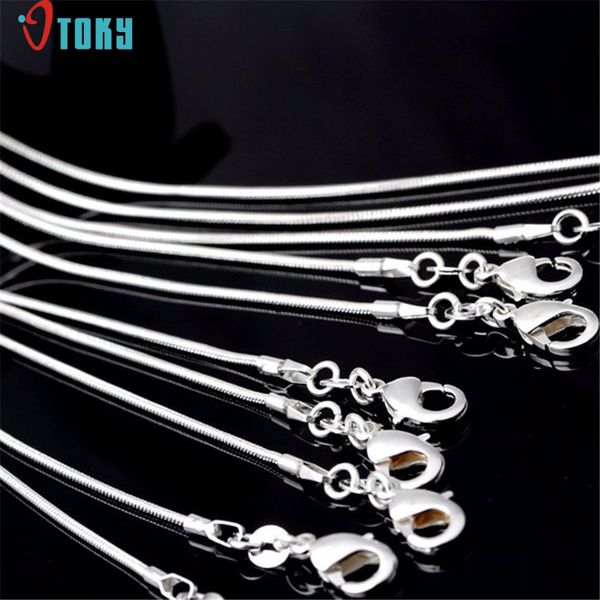 

otoky gussy life fashion 10pc mens womens sell silver jewelry snake chain necklace 24inch dropship may3018