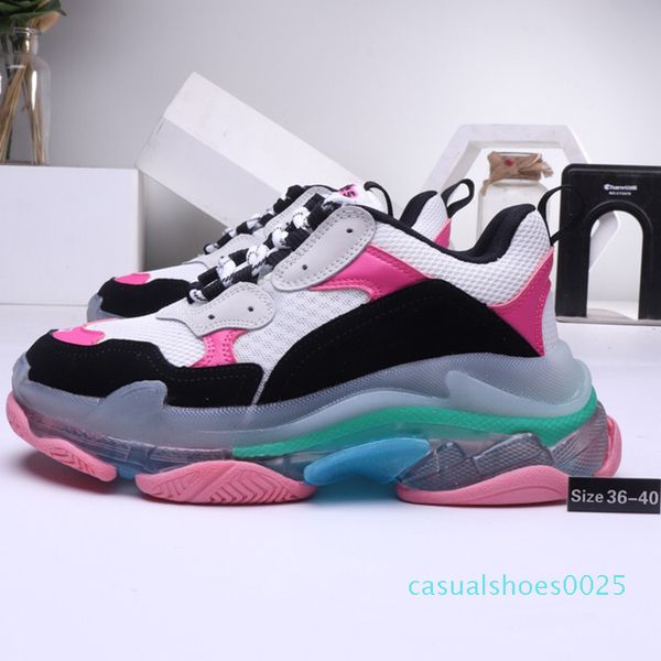 

luxury designers crystal bottom casual shoes triple s designer old dad sneaker combination soles boots mens womens shoes sneakers c25, Black