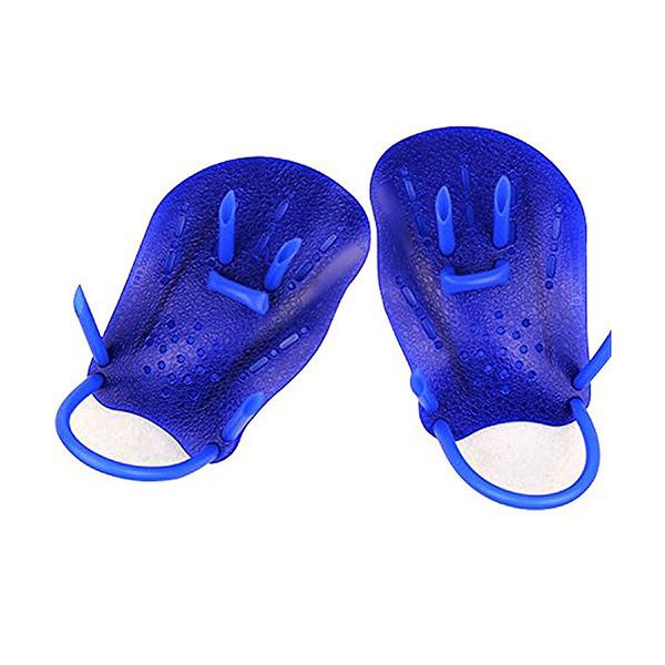 

pair dark blue plastic swimming hand paddles webbed gloves