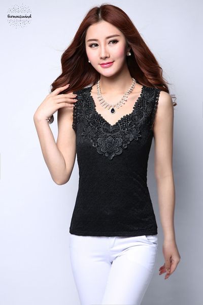 

tank top фитнесс elegant flower lace блуза новая мода лето верхней части пробки рукавов рубашки lady для одежды, White