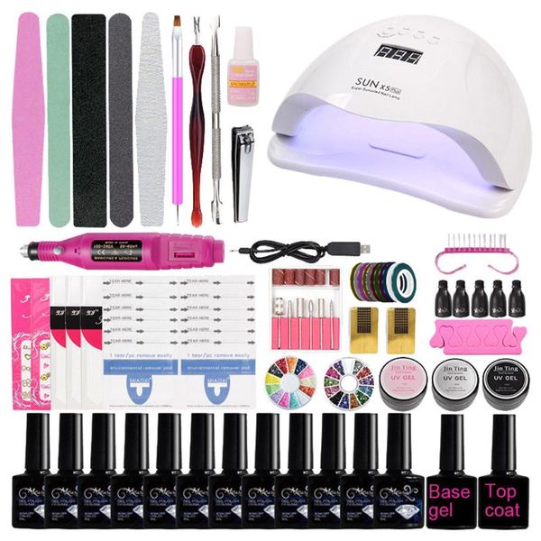 

acrylic nail kit with uv lamp and drill practical portable uv lamp led dry nail kit manicure tool set 8ml gel polish set