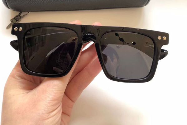 

again square sunglasses gold black frames grey lens des lunettes de soleil men sun glasses new with box, White;black