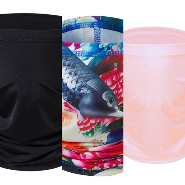 

gbdkw 2020.women scarf windproof mask 38 styles dust-proof chiffon handkerchief outdoor face half face silk sunshade masks scarfshipping, Black