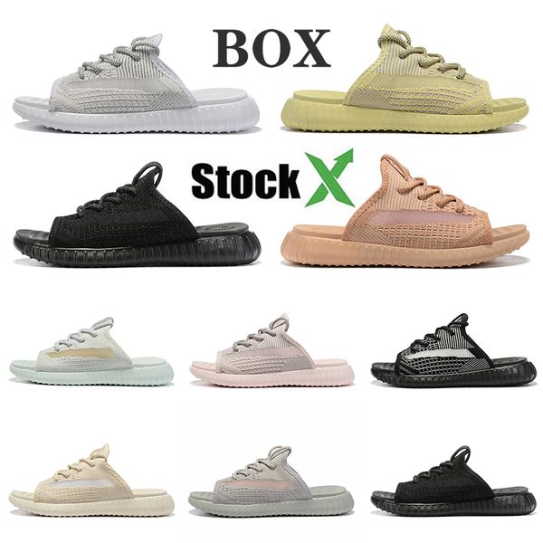 

with box 2020 summer fashion kanye west designer sandals men women outdoor casual shoes antlia clay black clay stock x 36-45