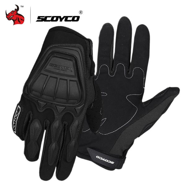 

scoyco motorcycle gloves breathable moto racing gloves men full finger outdoor motorbike guantes luvas moto motocross, Black