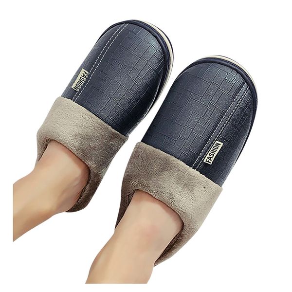 

winter slippers sandals women shoes woman shoes men's large size waterproof home plus velvet warm cotton slippers women, Black