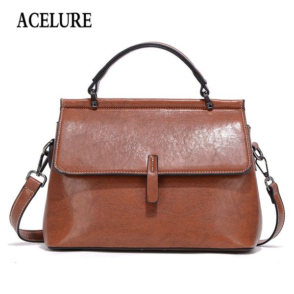 

acelure women's designer luxury handbag 2019 fashion new pu leather women handbags retro shoulder messenger bag
