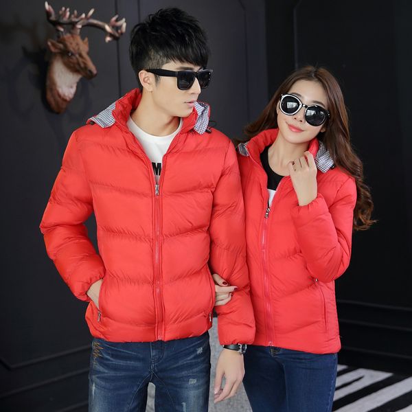 

winter new style men's and women's couple's short cotton-padded clothes fashion korean-style-style casual cotton-padded cloth, Black