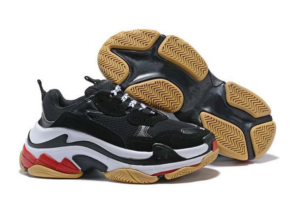 

2018 fashion paris 17fw triple-s sneaker triple s casual luxury dad shoes for men's women beige sports tennis designer running shoe 36, Black