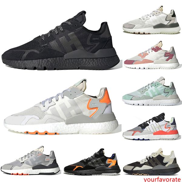 

2019 new fashion nite jogger 3m reflective running shoes men women triple black white breathable mens trainer sports sneakers