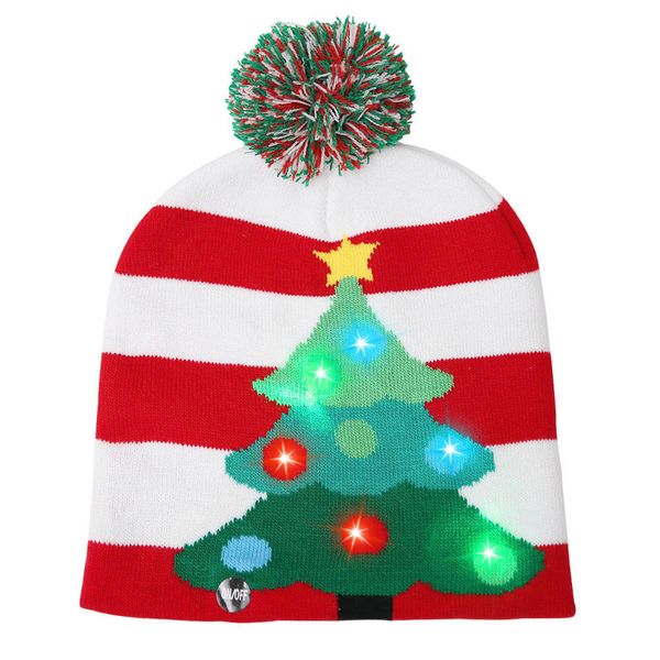 

led knitted christmas hat beanie led light up hat kids children cap fresh christmas party decoration new year novelty gift