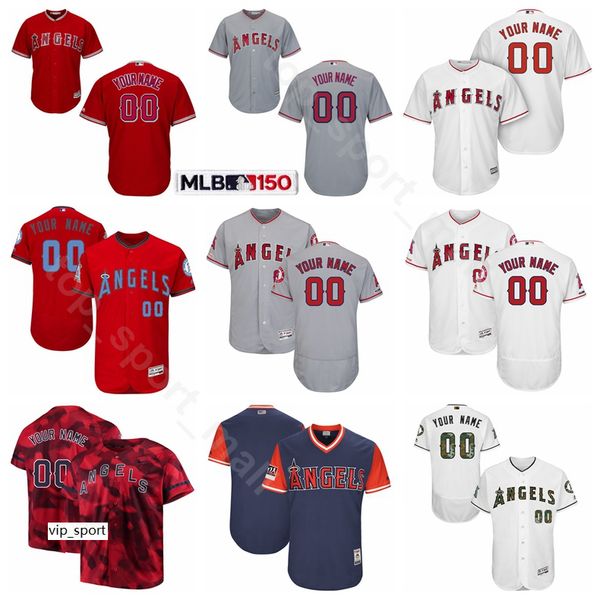

baseball 27 mike trout jerseys 2 andrelton simmons 56 kole calhoun 8 justin upton 20 jonathan lucroy 5 albert pujols custom name, Blue;black