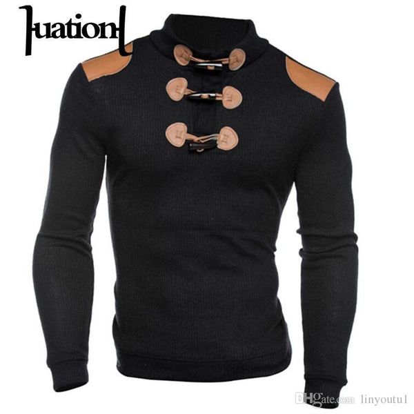 

huation марка тянуть мужчины свитер пальто корея зима теплый свитер повседневная черный трикотажные пуловеры slim fit свитера sueter hombre, White;black