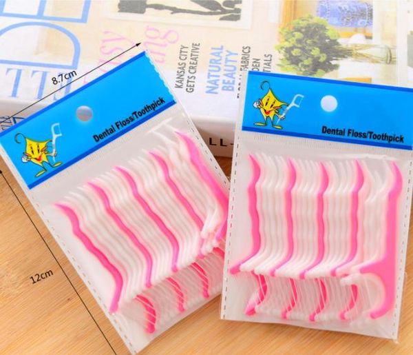 

25pcs/set plastic dental toothpick cotton floss toothpick stick for oral health table kitchen bar accessories tool opp bag pack