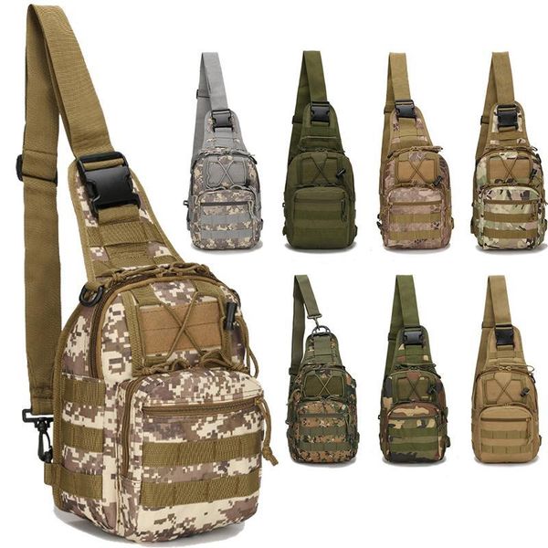 

outdoor 600d chest pack utility camping travel hiking trekking bag backpack shoulder tactical camping hunting camouflage daypack