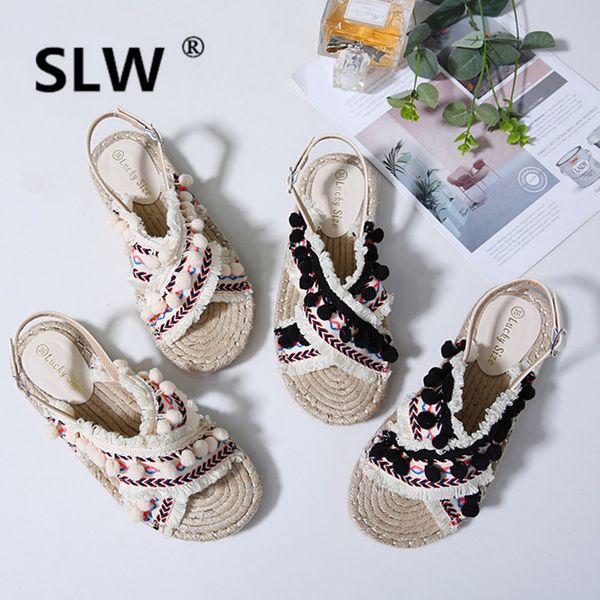 

strappy heels solid color casual shoes summer sandals toe schoenen belt fastener mixed color tip binding assorted colors, Black