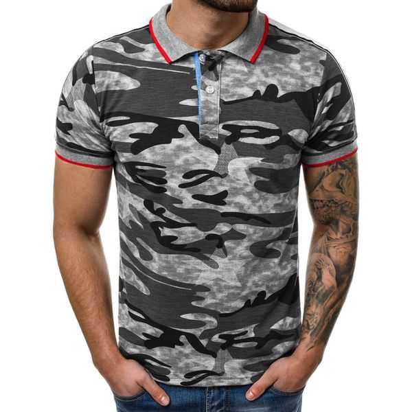 

2019 casual camouflage slim fit shirts summer men short sleeve cotton tee shirt turn down collar shirts male plus size xxl, White;black