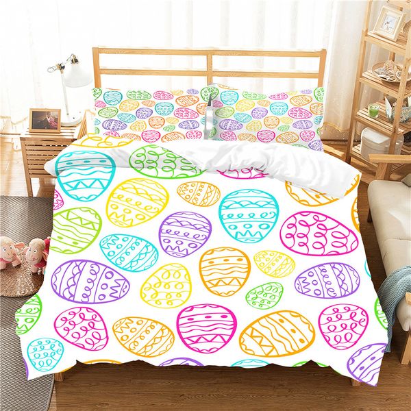 

comforter bedding sets easter egg pattern bed linens home textiles with pillowcases bedroom coverlet king couple size for kids
