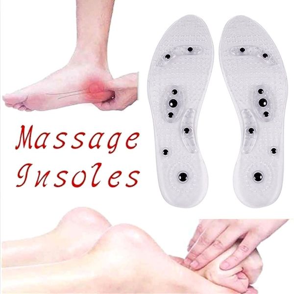 

2020 men women magnetic therapy insole transparent silicone anti-fatigue health care massage insoles shoes accessories