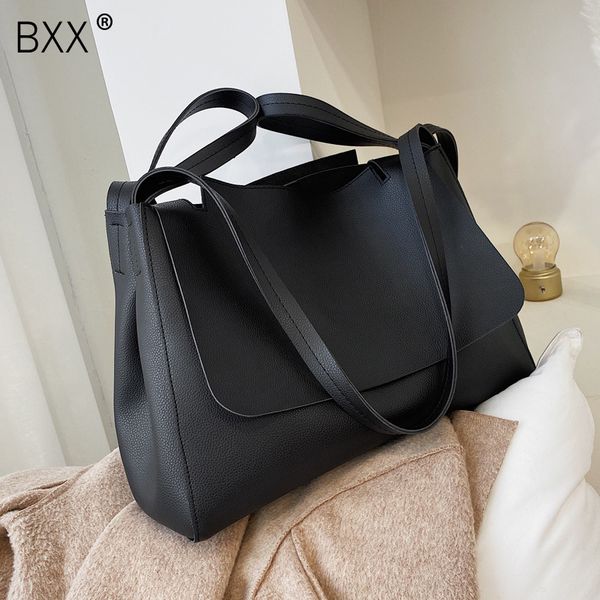 

bxx] pu leather large capacity crossbody bags for women 2020 fashion shoulder messenger bag female solid color handbag hk526